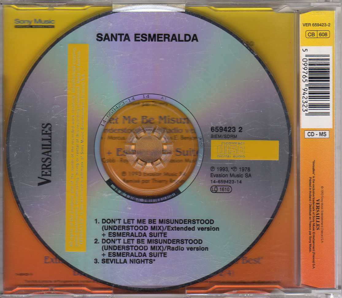 Santa Esmeralda Don T Let Me Be Misunderstood Remix 93 Cdm Eurodance 90 Cd Shop